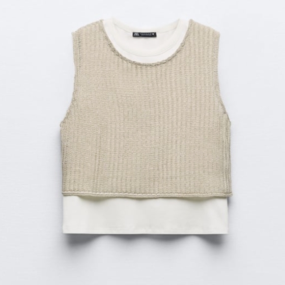 Zara TOP With CONTRAST Vest - Picture 4 of 9